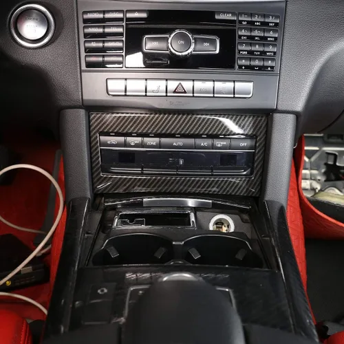 Miniatura 4 de YIWANG Cubierta del marco del panel del interruptor del aire acondicionado de la consola interior del ABS para Mercedes Benz Clase E W212 2014 2015