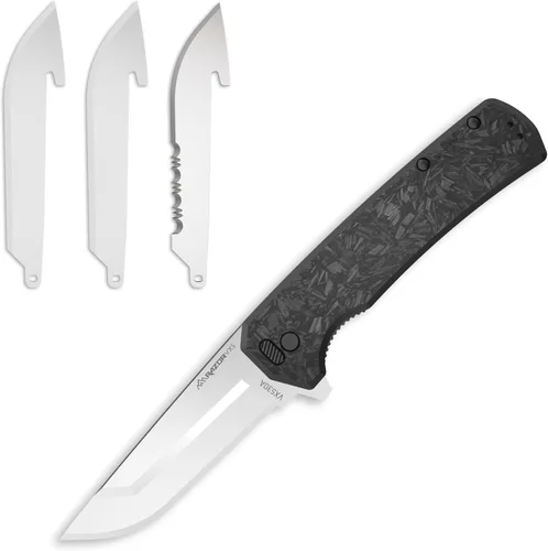 OUTDOOR EDGE Razor VX5 - Cuchillo de bolsillo plegable EDC de hoja reemplazable | Hoja de 3 pulgadas, rodamientos de bolas de cerámica, mango de
