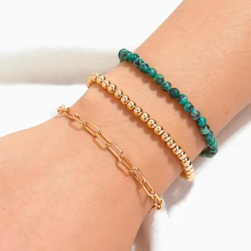 Miniatura 130 de Long tiantian Pulsera de oro gruesa para mujer, pulseras de oro delicadas, pulseras para mujer, pulseras apilables de eslabones de cadena