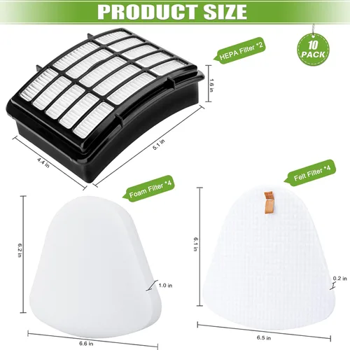 Miniatura 3 de Filtros para Shark Navigator Lift Away Deluxe ZU503AMZ NV360 NV352 NV370 NV358 NV355 NV351 NV356E UV540 NV350 NV356, comparado con la parte # XFF350