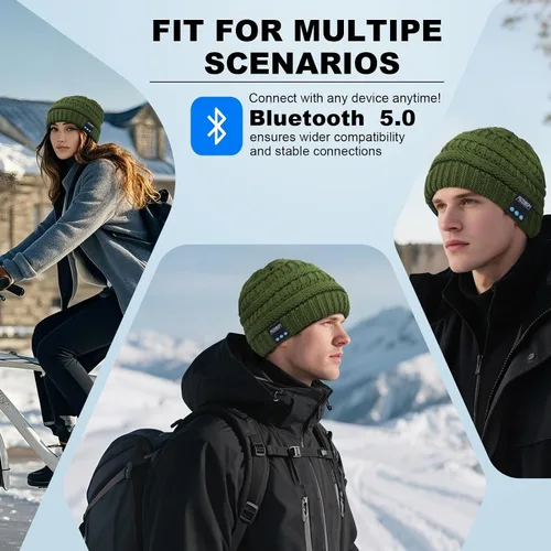 Miniatura 30 de Rotibox - Gorro inalámbrico con Bluetooth para deportes al aire libre, regalo de Navidad.