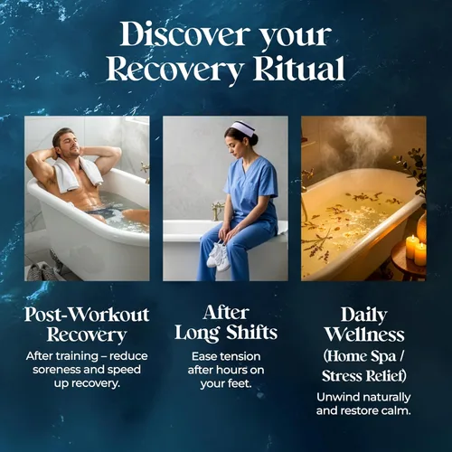 Miniatura 3 de Aromasong Baño de recuperación muscular con sal del mar muerto, OptiMSM, copos de magnesio y aceites esenciales para dolor después