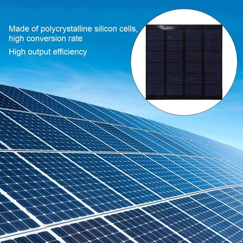Miniatura 2 de Panel solar de 1.5W, panel solar de polisilicio de ahorro de energía de alta tasa de conversión de 6V, panel de carga solar de alta estabilidad