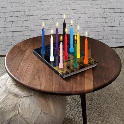 Miniatura 4 de SRG 40 mini velas cónicas color azul claro sin perfume, 4 pulgadas de alto x 1/2 pulgada de diámetro, ideal para lanzar campanadas, rituales