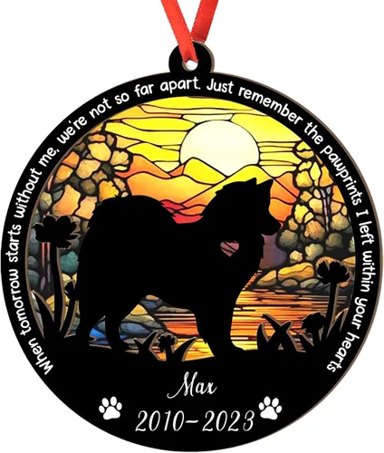 Miniatura 73 de Adorno personalizado para atrapasoles de sabueso afgano, adorno de Navidad de sabueso afgano – Regalo para perro amante, sabueso afgano