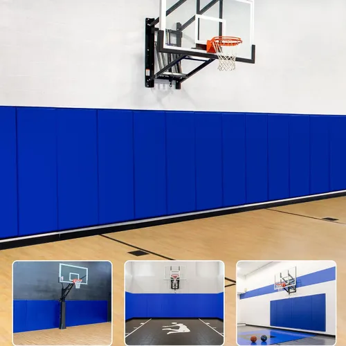 Miniatura 9 de Acolchado de pared para gimnasio, protector de pared para cancha de baloncesto, almohadillas protectoras extraíbles de 2 pulgadas de grosor de alta