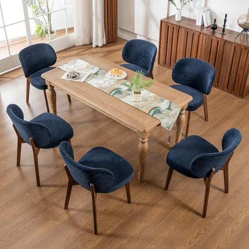 Miniatura 35 de YOUNIKE Silla de comedor con respaldo alto, silla única de cocina estilo moderno de mediados de siglo, silla acentuada sin brazos de tela bouclé