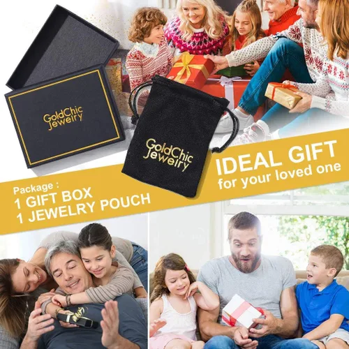 Miniatura 8 de GOLDCHIC JEWELRY David Star Necklace for Men, Stainless Steel Cross Pendant Jewish Israel Jewelry with Water Wave Chain