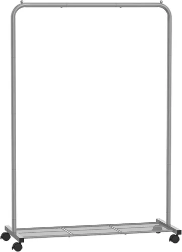 Miniatura 16 de SONGMICS Perchero de doble barra con ruedas, perchero para colgar ropa, perchero resistente con estante de almacenamiento de malla, 2 frenos, cada
