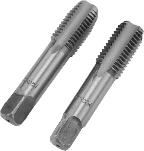 Yctze 2 piezas de roscas métricas de acero de alta velocidad, herramienta de roscado de rosca recta, rosca de mano, grifos métricos (M20x2.5)