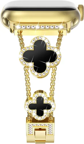 Miniatura 19 de NewWays for Apple Watch Band Series 11 10 46mm 42mm Series 9/8/7 41mm 45mm Series 6/5/4 40mm 44mm Series 3 42mm 38mm Women, Sparkling Bling Diamonds