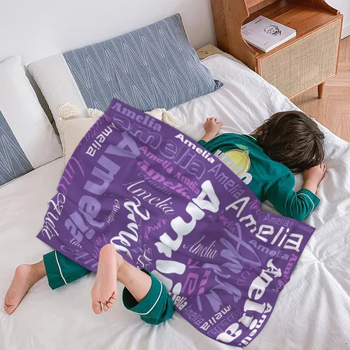 Miniatura 4 de Mantas personalizadas con nombre para niños, mantas de bebé personalizadas para niñas y niños con nombre, mantas de bebé personalizadas con nombre