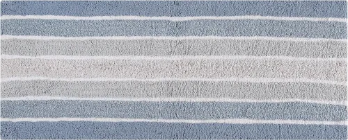 Miniatura 6 de Alfombra de baño de algodón con rayas alpinas de 24 x 60 pulgadas, color azul, antideslizante, de lujo, de secado rápido, estilo spa, ideal