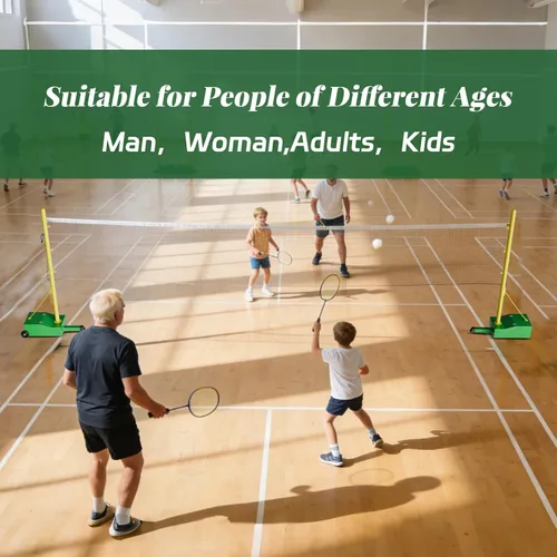 Miniatura 6 de Red de bádminton, juegos de bádminton para patio trasero de niños, postes de bádminton resistentes para interiores y exteriores, red de bádminton