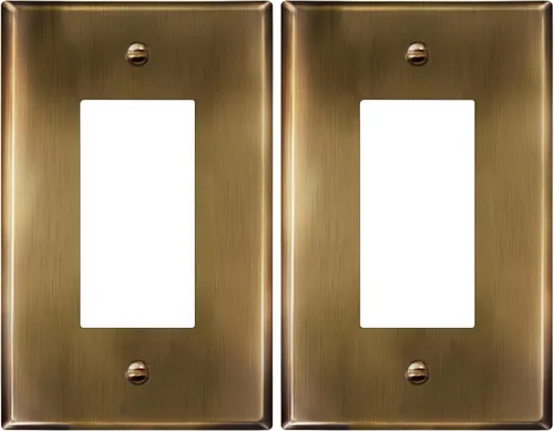 Miniatura 30 de LIDER Placa decorativa de pared de metal para interruptor o receptáculo, cubierta de salida de acero inoxidable, resistente a la corrosión