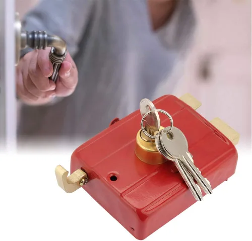 Miniatura 4 de Cerradura de seguridad resistente, incluye llave, juego de cerradura de cerrojo para puerta delantera, cerradura de anillo de bloqueo de puerta