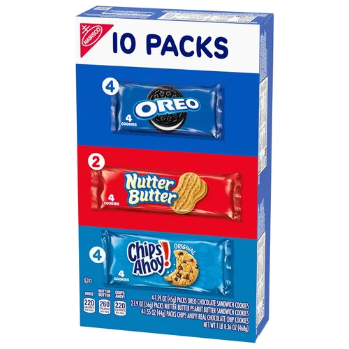 Miniatura 13 de Nabisco Paquete Variado de Galletas, OREO, Nutter Butter, CHIPS AHOY!, 40 Paquetes de Bocadillos (4 Galletas por Paquete, 4 Cajas)