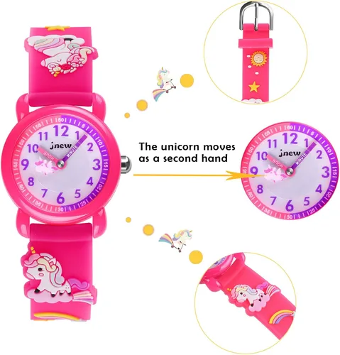 Miniatura 2 de Reloj de pulsera para niños de 3 a 10 años, diseño de unicornio de dibujos animados, impermeable, de silicona, para niños pequeños, el mejor regalo