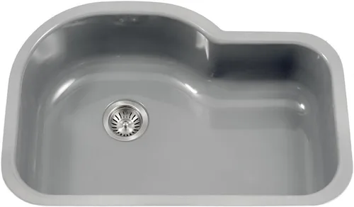 Miniatura 10 de Houzer PCH-3700 MT Porcela - Fregadero de cocina de acero esmaltado de 31 pulgadas, montaje inferior, compensación de un solo tazón, compatibilidad