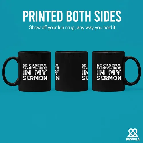 Miniatura 2 de Regalo de pastor, taza de pastor, sé cuidadoso o terminarás en mi sermón, taza de ministro, apreciación de predicador, ordenación sarcástica, taza
