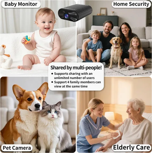 Miniatura 7 de Mini cámara – Cámara inalámbrica WiFi 4K portátil con visión nocturna, detección de movimiento, aplicación de teléfono Live View – Cámara