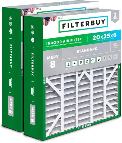 Miniatura 37 de Filterbuy 10x17x2 Filtro de aire MERV 8 Defensa Esencial contra el Polvo y las Alergias (2 unidades), Filtros exteriores plegados electrostáticos
