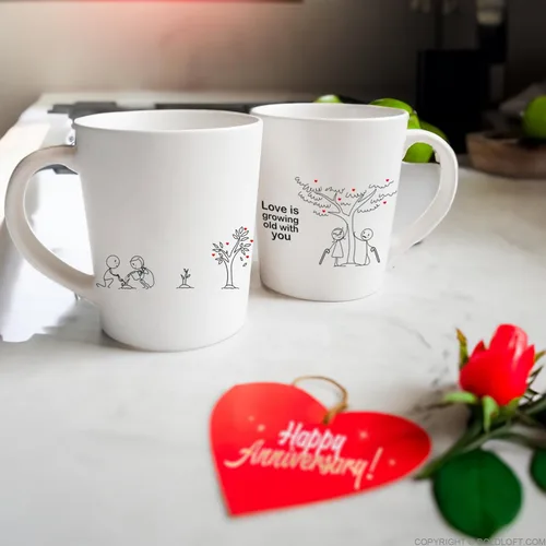 Miniatura 2 de BoldLoft Envejece contigo Tazas de café para parejas - Regalos para parejas para aniversario, boda, compromiso, San Valentín, regalos de cerámica