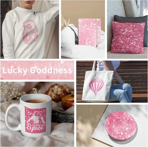 Miniatura 5 de Hojas de transferencia de sublimación para máquina de prensa de calor, papel de sublimación con purpurina de 12 x 12 pulgadas para vasos, camisetas