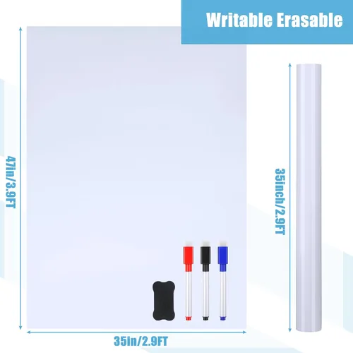 Miniatura 2 de Adhesivo de borrado en seco para decoración de pared, papel de contacto autoadhesivo para pizarra blanca, papel de pared magnético para despegar