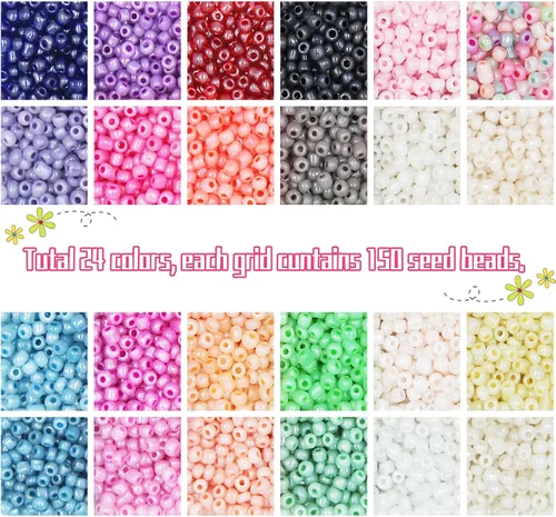 Miniatura 3 de EuTengHao Cuentas de cristal 6/0 pequeñas para manualidades, pulseras, collares, manualidades, suministros de fabricación de joyas con accesorios