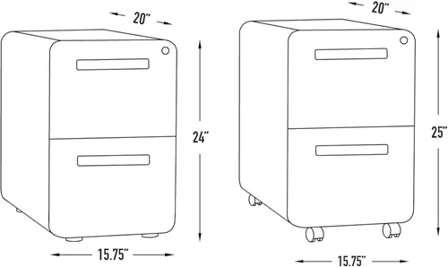 Miniatura 2 de Laura Davidson Furniture Stockpile - Archivador móvil de 2 cajones con cerradura, archivador de metal para debajo del escritorio, carpetas