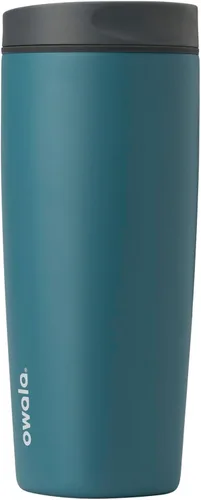 Miniatura 7 de Owala SmoothSip Slider - Vaso de café aislado de acero inoxidable, reutilizable, taza de café helado, taza de viaje para café caliente, sin BPA, 12