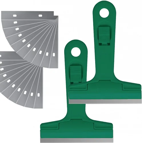 2 paquetes de 14 cm de espátula de masilla industrial para vidrio, herramienta manual de raspado, espátula de hoja de afeitar en forma de T con 20