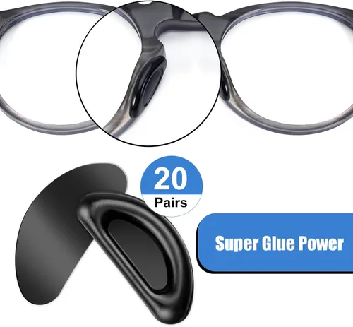 Miniatura 6 de 20 pares de almohadillas de nariz para lentes – 0.039 pulgadas de silicona ultra fina antideslizante para pegar en la nariz, almohadillas adhesivas