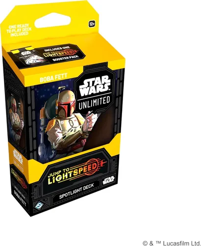 Asmodee Star Wars: Unlimited TCG Jump to Lightspeed Boba Fett Spotlight Deck - Baraja de 50 cartas lista para jugar con cartas exclusivas, a partir