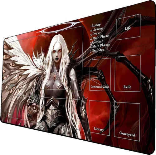 Miniatura 16 de MTG - Tapete de juego con bordes cosidos, alfombrillas MTG para MTG DTCG CCG RPG Trading Card de 24 x 14 pulgadas, alfombrillas de juego TCG