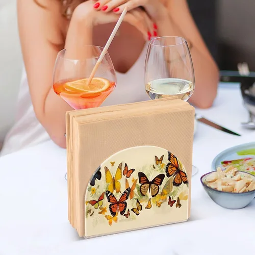 Miniatura 7 de Napkin Holder Butterfly Flower Napkin Holders for Tables, Clear Acrylic Napkin Holders Cocktail Napkin Holder for Kitchen Restaurant Bar Home Decor