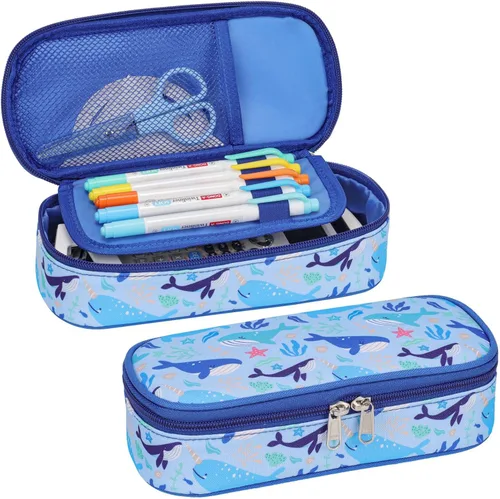 Miniatura 9 de Bagseri Pencil Case for Kids - Expandable Pencil Case for Boys Pencil Pouch Pencil Box Organizer Cute Pencil Bag for Student School, Black Football