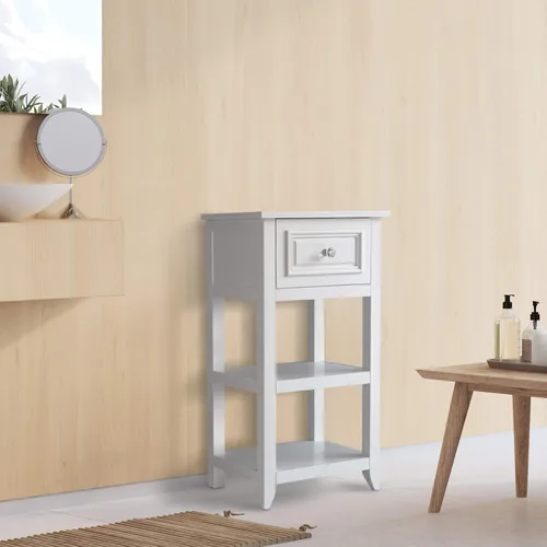 Miniatura 2 de Elegant Home Fashions Dawson gabinete sobre piso, Madera, Blanco