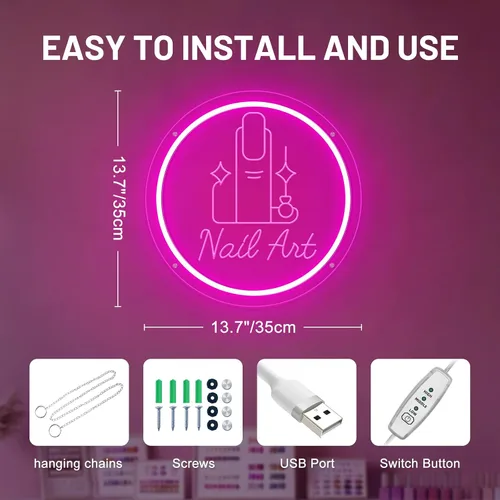 Miniatura 27 de Letrero de neón de baloncesto, 9.84 x 9.84 pulgadas, luz de neón LED de baloncesto, alimentado por USB con interruptor regulable, letrero LED