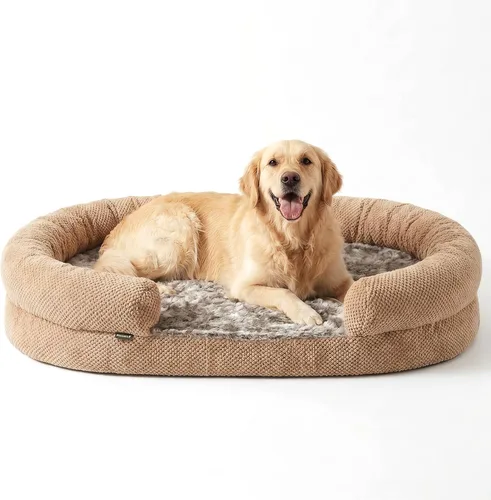 Miniatura 12 de Cama Ortopédica para Perros Grandes, Sofá de Espuma Viscoelástica con Textura de Cartón de Huevos con Lados Cómodos, Cama Sofá Suave y Grande