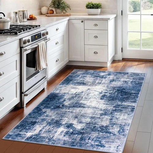 Miniatura 725 de IOHOUZE Alfombra abstracta lavable de 3 x 12 pies para pasillos, antideslizante para cocina, camino de entrada de lana sintética para interiores