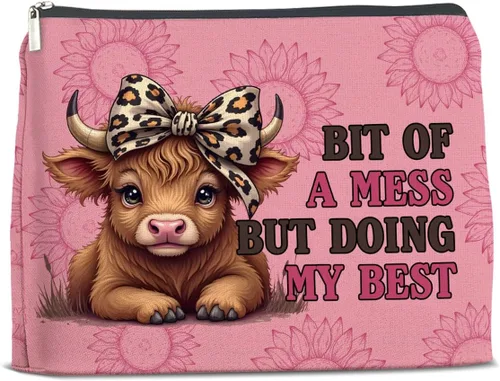 Miniatura 13 de Bolsa de maquillaje floral humor, regalos para mujer, B