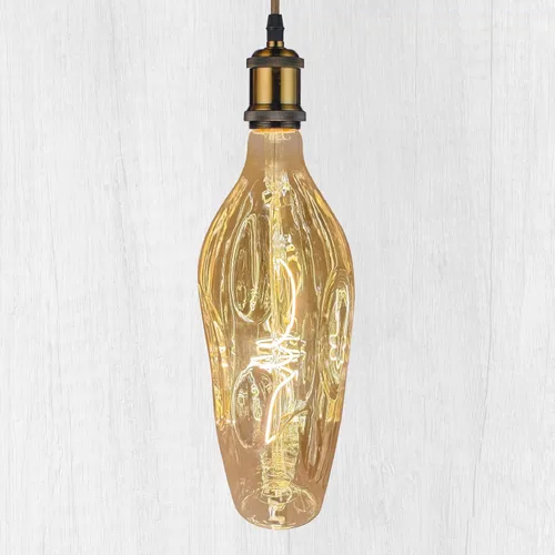 Bombillas LED decorativas de gran tamaño, bombilla gigante Edison vintage, bombillas enormes VT115, iluminación colgante, vidrio ámbar 2200 K blanco