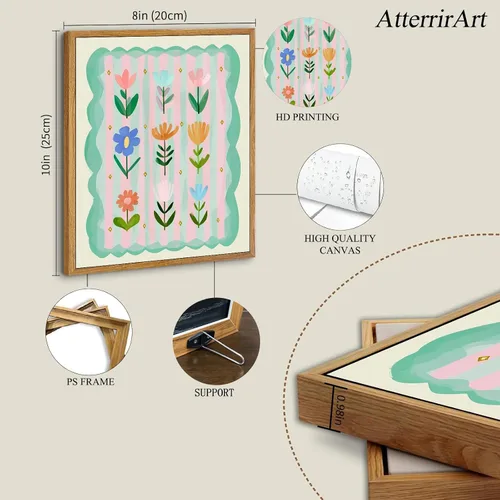 Miniatura 4 de AtterrirArt Bonito arte de pared enmarcado para guardería, 8 x 10 pulgadas, decoración de pared floral caprichosa, póster de impresiones en lienzo