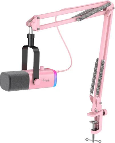 Miniatura 11 de FIFINE - Kit de micrófono para juegos XLR/USB, set de micrófono dinámico para transmisión para PC, micrófono de computadora para grabación de Blanco