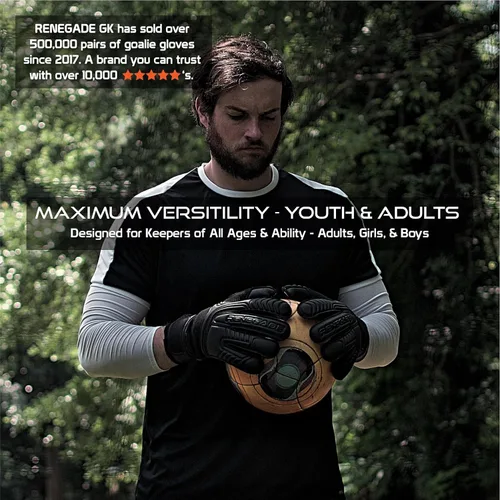 Miniatura 2 de Guantes de portero Renegade GK Vulcan con protección antimicrobiana (tallas 6-11, 4 estilos, nivel 3) Protectores de dedos Pro-Tek y agarre Hyper