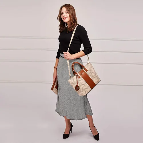 Miniatura 6 de DASEIN - Bolsa de mano para mujer, bolsa tipo bandolera, asa superior, bolsa plana para trabajar