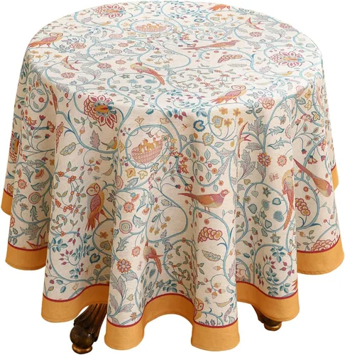 Miniatura 82 de patdrea - Mantel de lino floral, grueso, decorativo y francés para mesas rectangulares o cuadradas, para cocina y comedor, 55 x 79 pulgadas