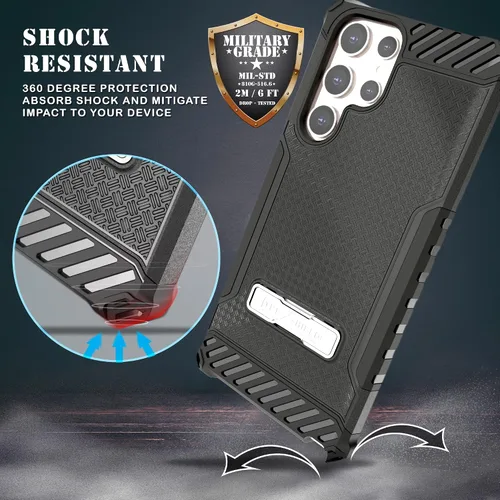 Miniatura 3 de Tri-Shield - Funda para teléfono con función atril compatible con Samsung Galaxy S22 Ultra grado militar, resistente a prueba de caídas, alto